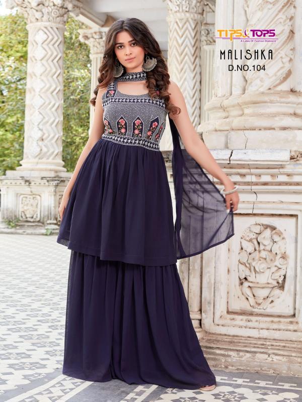 Tips Tops Malishka Georgette Designer Exclusive Readymade suit